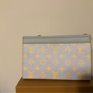 Light Blue & Yellow Monogram Crossbody Bag